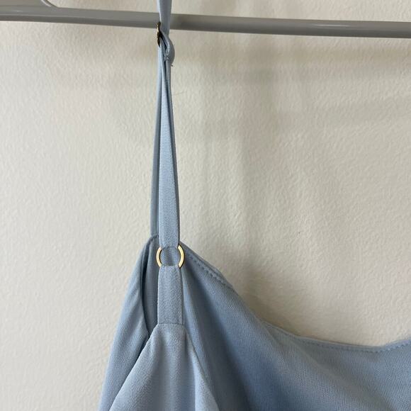 Show Me Your Mumu Lauren Tie Maxi Dress Steel Blue Chiffon Size Small NWT - Picture 12 of 12